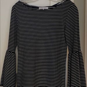Frame size S striped knit top with 3-4 bell sleeve